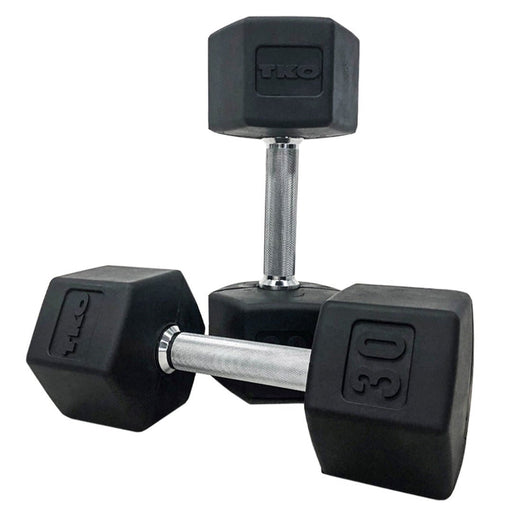 TKO Rubber Hex Dumbell Sets - Straight Handle (804SXR) - Free Weights - TKO