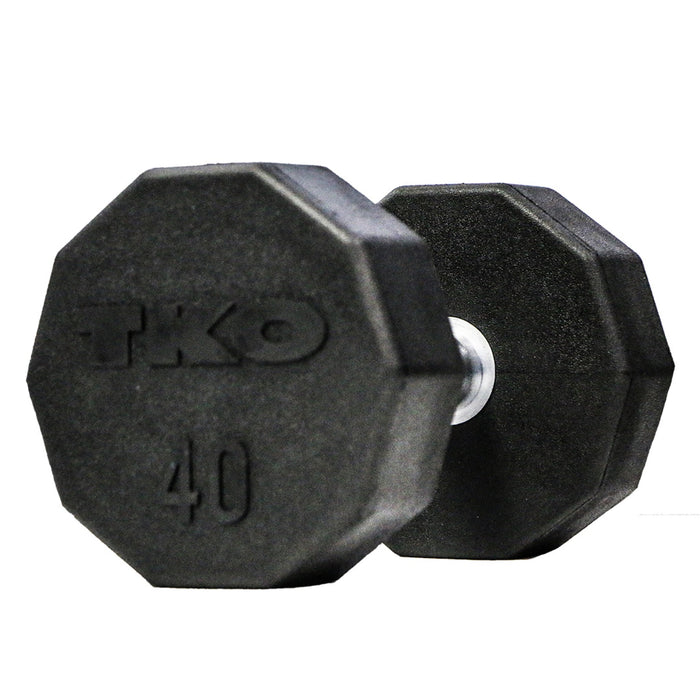 TKO Ten Sided Pro Rubber Dumbbell Sets (829TR) - Free Weights - TKO