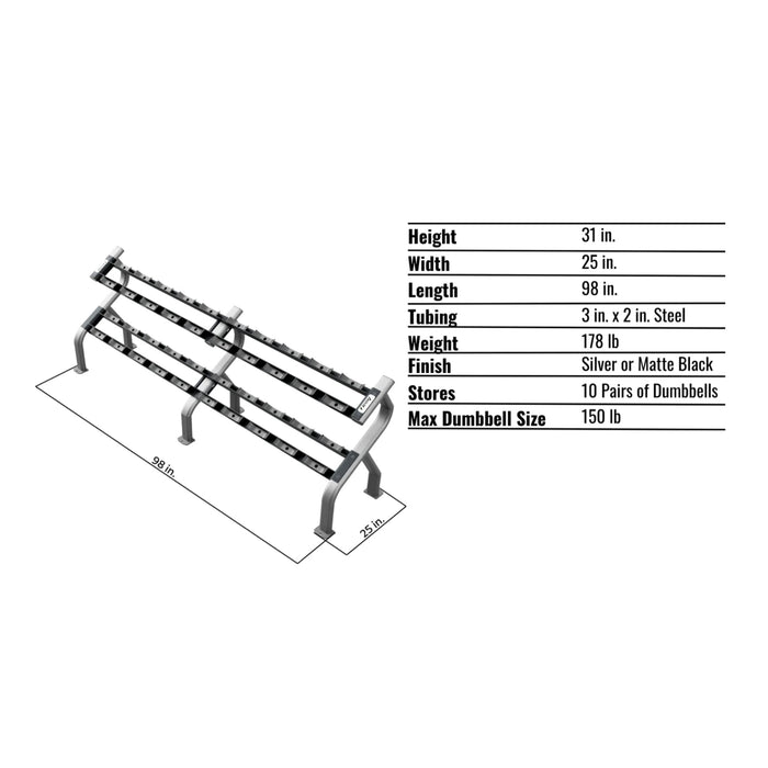 Troy 10 Pair Dumbbell Saddle Rack - Accessories - Troy VTX