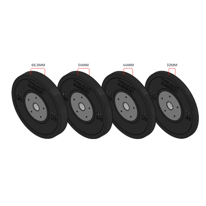 Troy Competition Black Rubber Bumper Plates (BCO - SBP) - Free Weights - Troy VTX