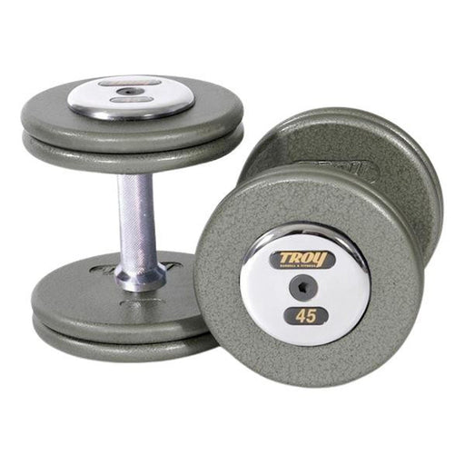 Troy Hammertone Cast Iron Pro - Style Dumbbell (Chrome Endcaps) - Free Weights - Troy VTX