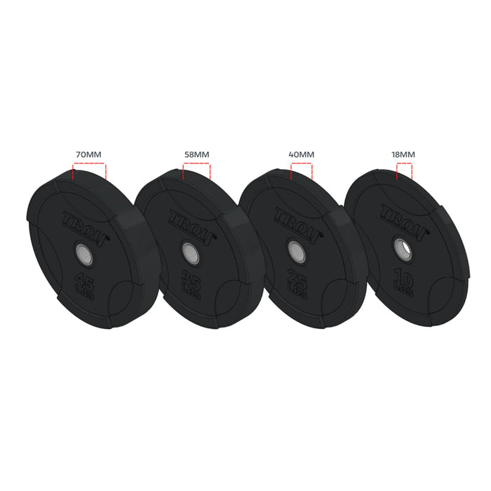 Troy Olympic Solid Rubber Bumper Plates (BO - SBP) - Free Weights - Troy VTX