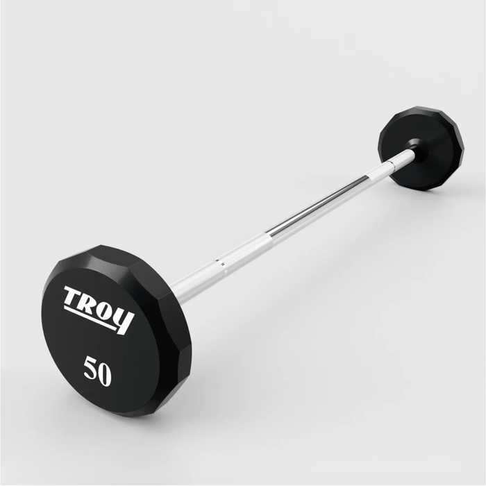 Troy VTX 12 - Sided Urethane Straight Barbells (20 - 60 lbs) & 5 Set BB Rack - Free Weights - Troy VTX
