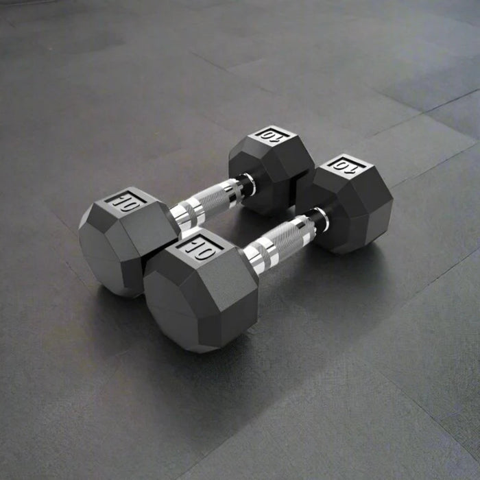 Troy VTX 8 - sided Rubber Encased Dumbbells (Sets) - Free Weights - Troy VTX