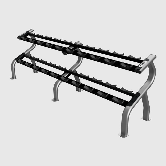 Troy Rubber Pro-Style Dumbbells w/ 2 Saddle Racks (5-100 lbs.)
