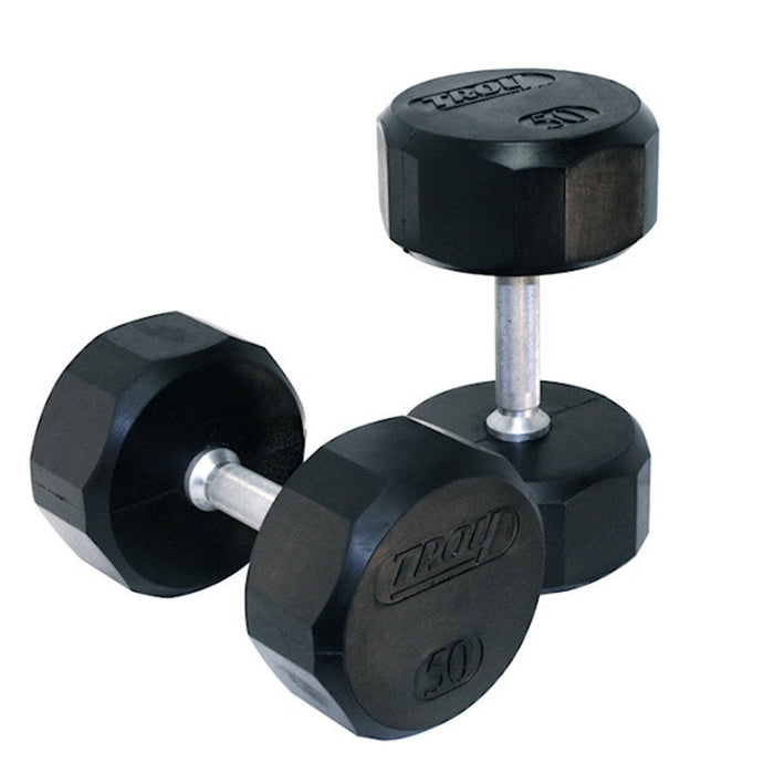 Troy 12 Sided Rubber Dumbbell