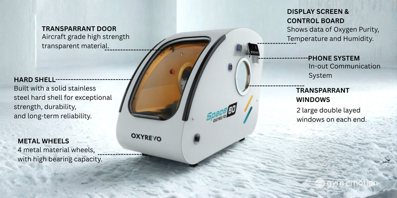 OxyRevo Space60 1.5 - 2.0 ATA Hard Sitting Hyperbaric Chamber
