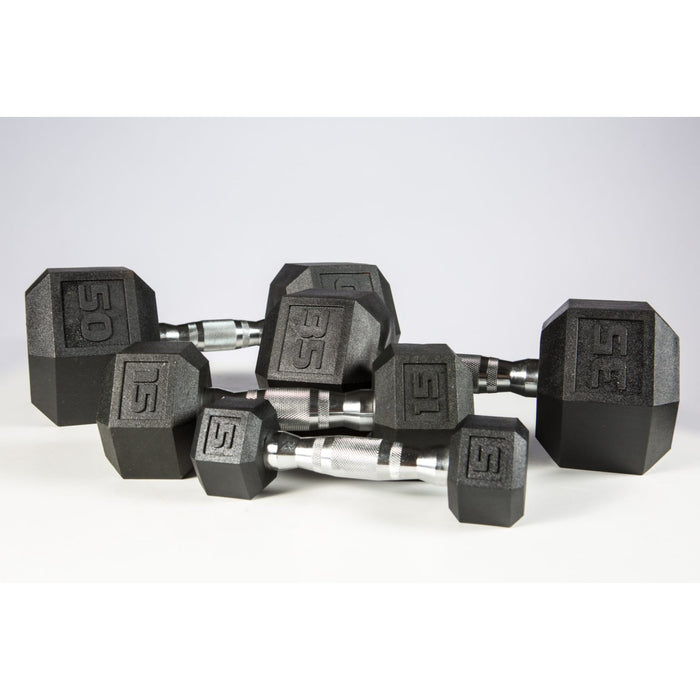 YORK Premium PVC Hex Dumbbells 5-50 lb Set