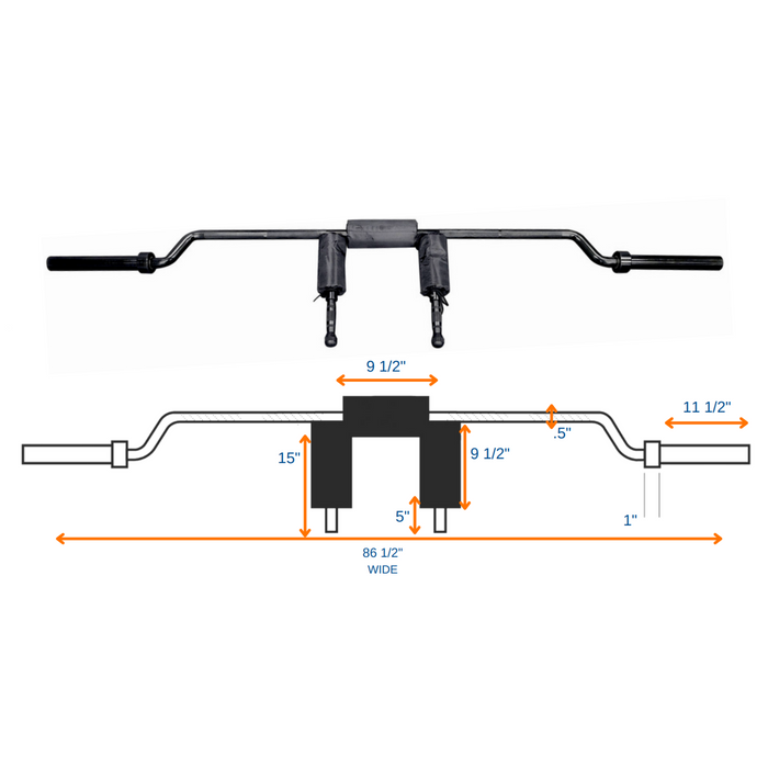 TAG Fitness Safety Squat Bar with padding