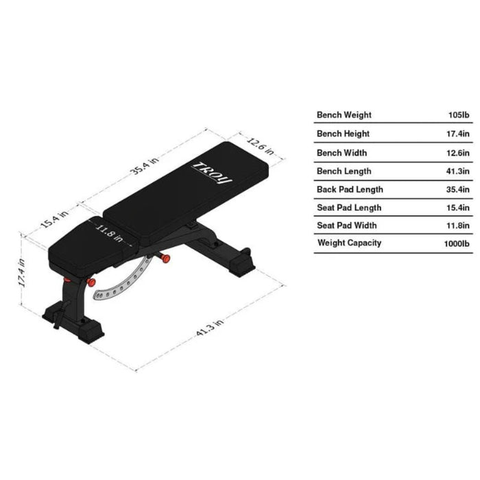 Troy VTX Flat-Incline-Decline Bench (GTBH-FID)