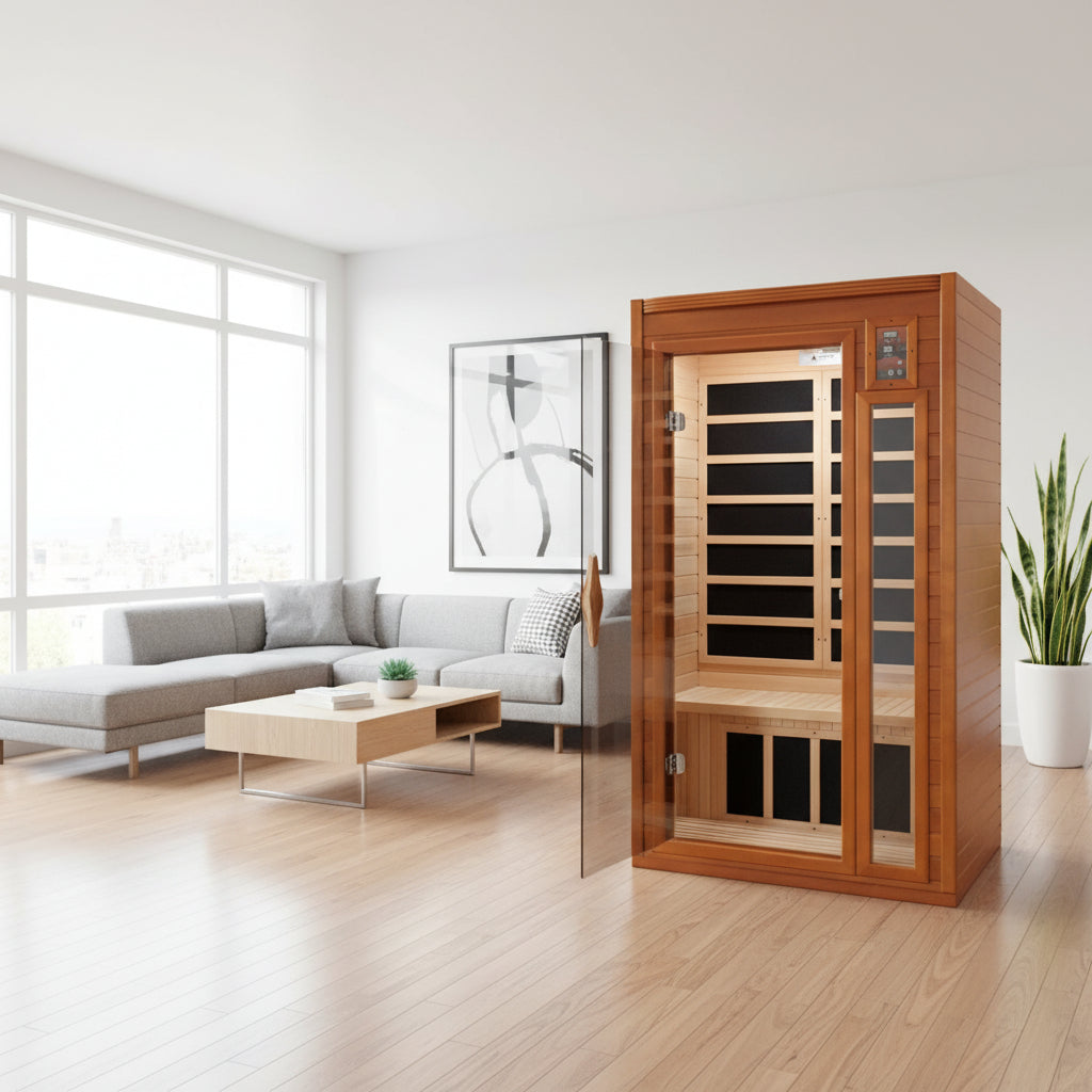 Dynamic Barcelona 1 - 2 - person Low EMF FAR Infrared Sauna - Canadian Hemlock (DYN - 6106 - 01) - Infrared Saunas - Dynamic