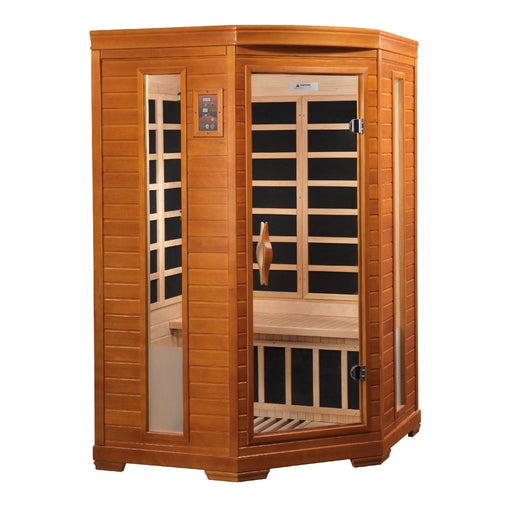 Dynamic Heming 2 - person Corner Low EMF FAR Infrared Sauna - Canadian Hemlock (DYN - 6225 - 02) - Infrared Saunas - Dynamic