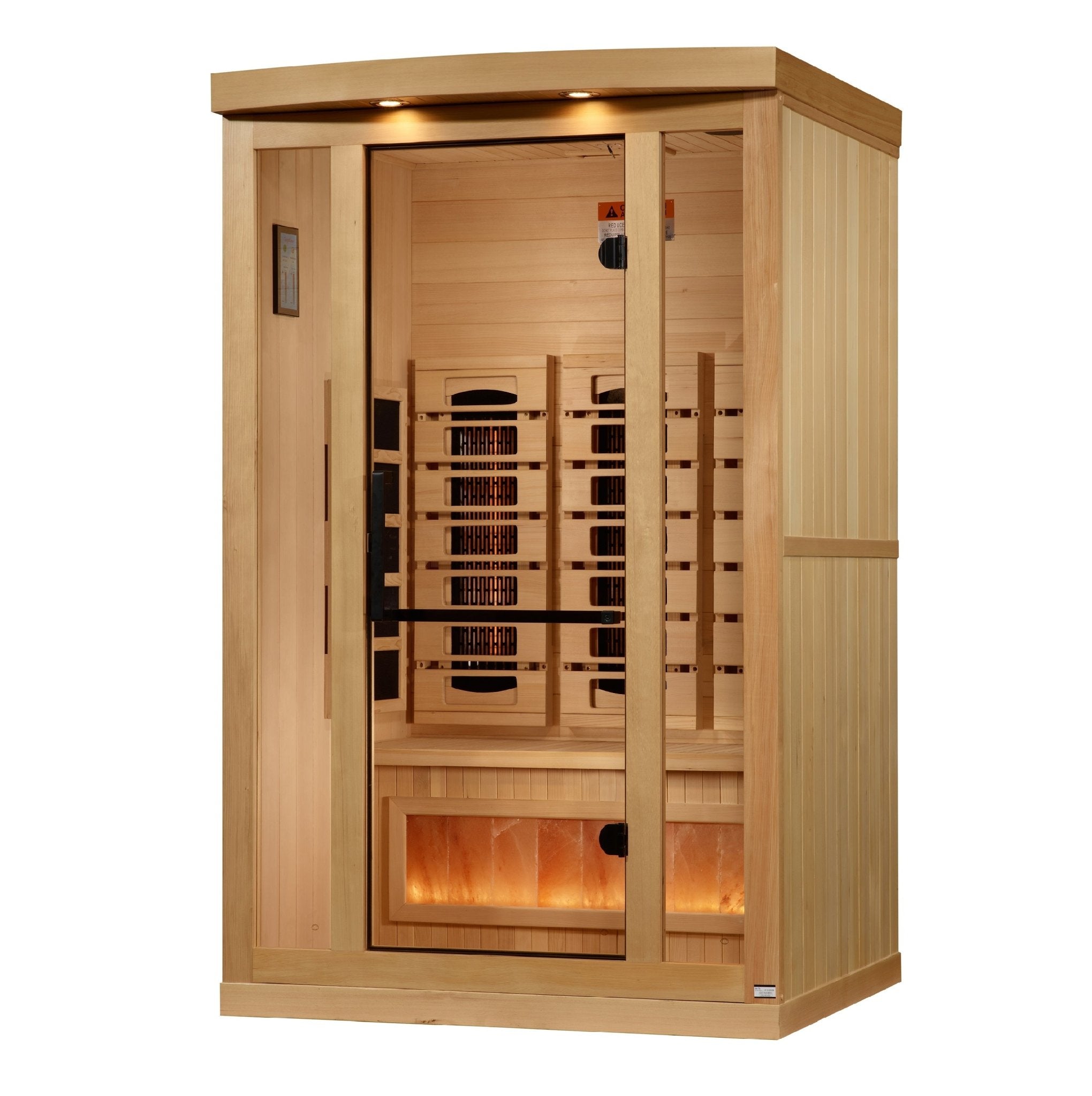 Golden Designs 2 - Person 2025 Reserve Edition Full Spectrum PureTech™ Near Zero EMF FAR Infrared Sauna with Himalayan Salt Bar - Canadian Hemlock (GDI - 8020 - 03) - Infrared Saunas - Golden Designs