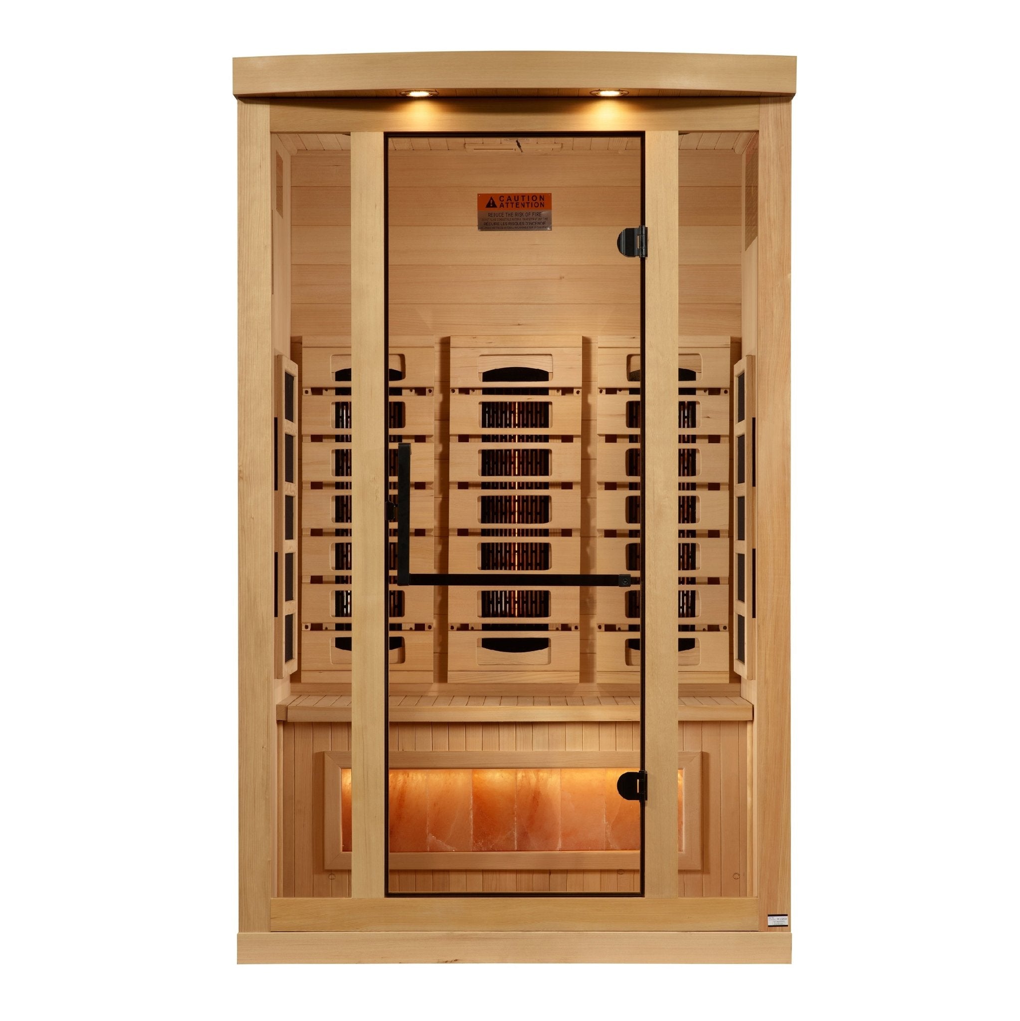 Golden Designs 2 - Person 2025 Reserve Edition Full Spectrum PureTech™ Near Zero EMF FAR Infrared Sauna with Himalayan Salt Bar - Canadian Hemlock (GDI - 8020 - 03) - Infrared Saunas - Golden Designs