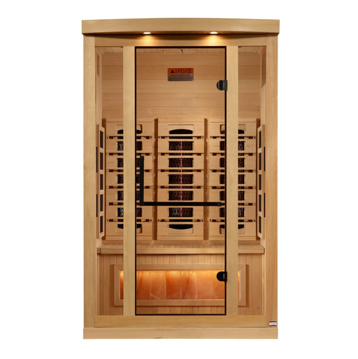 Golden Designs 2 - Person 2025 Reserve Edition Full Spectrum PureTech™ Near Zero EMF FAR Infrared Sauna with Himalayan Salt Bar - Canadian Hemlock (GDI - 8020 - 03) - Infrared Saunas - Golden Designs