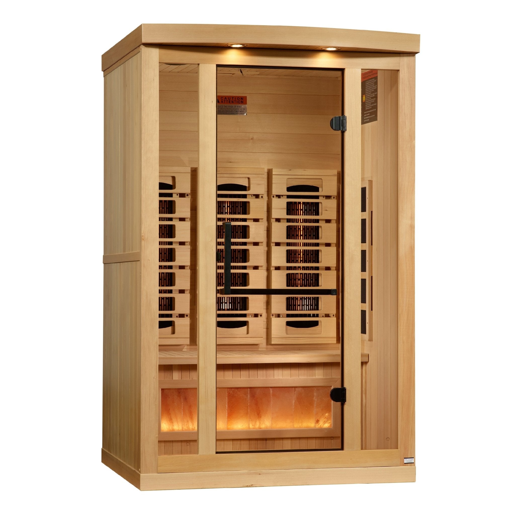 Golden Designs 2 - Person 2025 Reserve Edition Full Spectrum PureTech™ Near Zero EMF FAR Infrared Sauna with Himalayan Salt Bar - Canadian Hemlock (GDI - 8020 - 03) - Infrared Saunas - Golden Designs