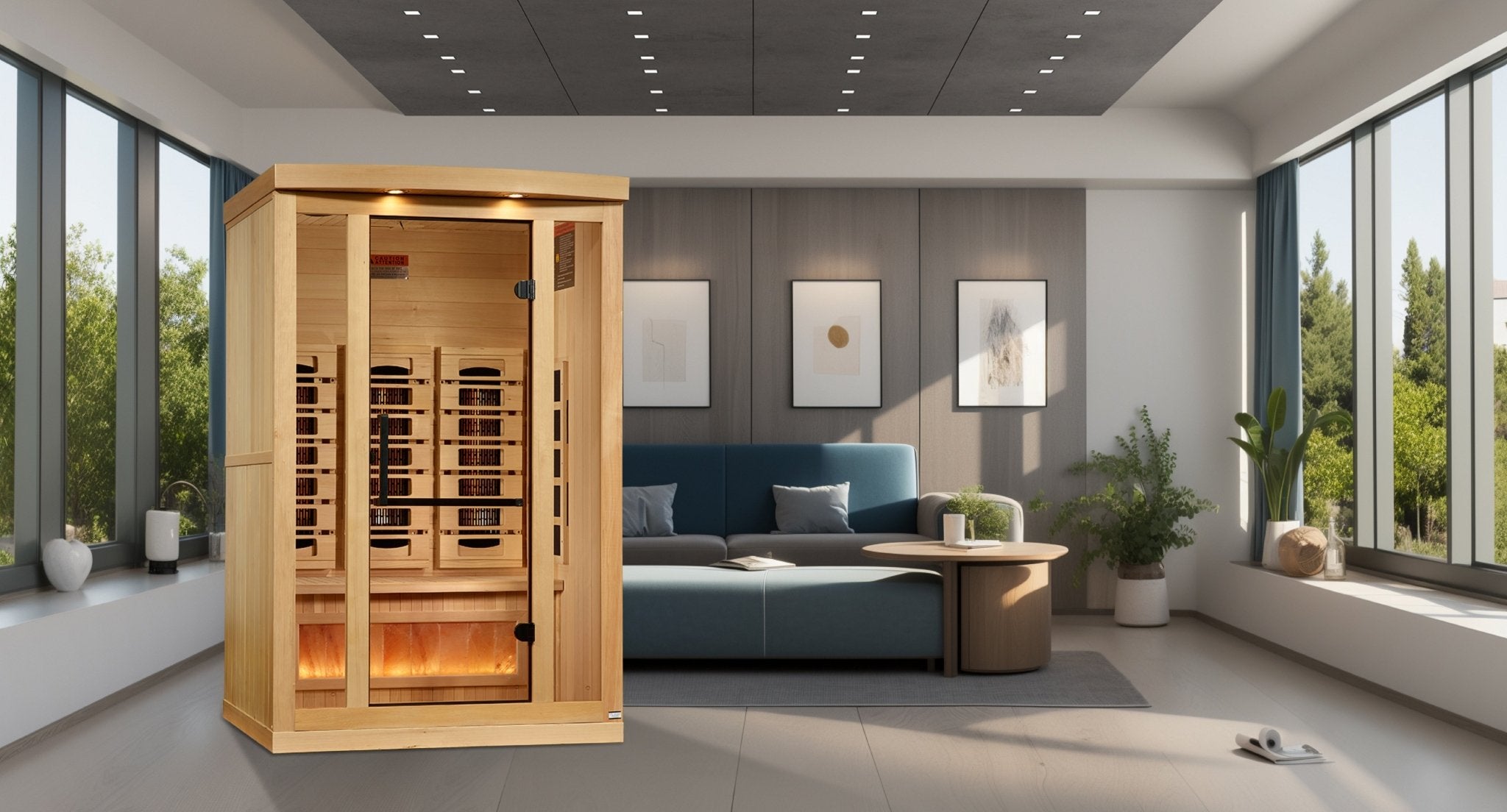 Golden Designs 2 - Person 2025 Reserve Edition Full Spectrum PureTech™ Near Zero EMF FAR Infrared Sauna with Himalayan Salt Bar - Canadian Hemlock (GDI - 8020 - 03) - Infrared Saunas - Golden Designs