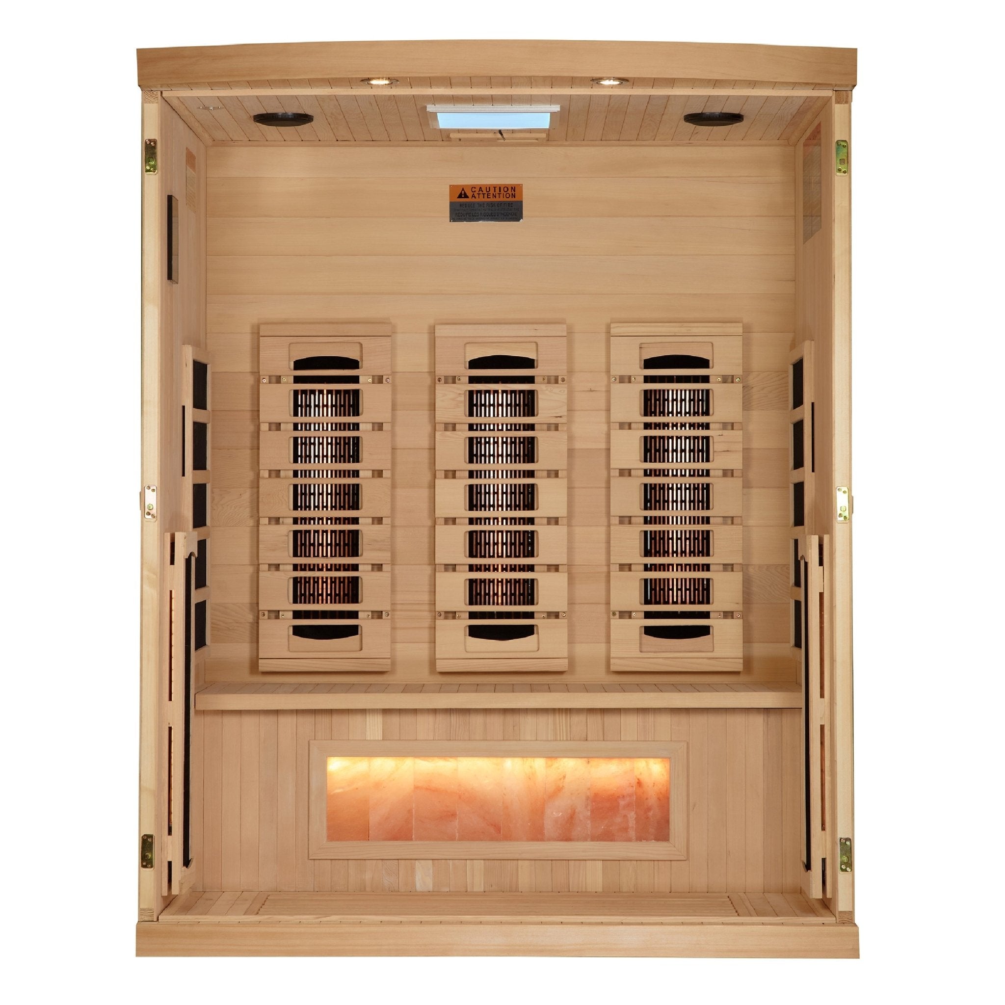 Golden Designs 3 - Person Reserve Edition Full Spectrum with Himalayan Salt Bar - Canadian Hemlock (GDI - 8030 - 03) - Infrared Saunas - Golden Designs
