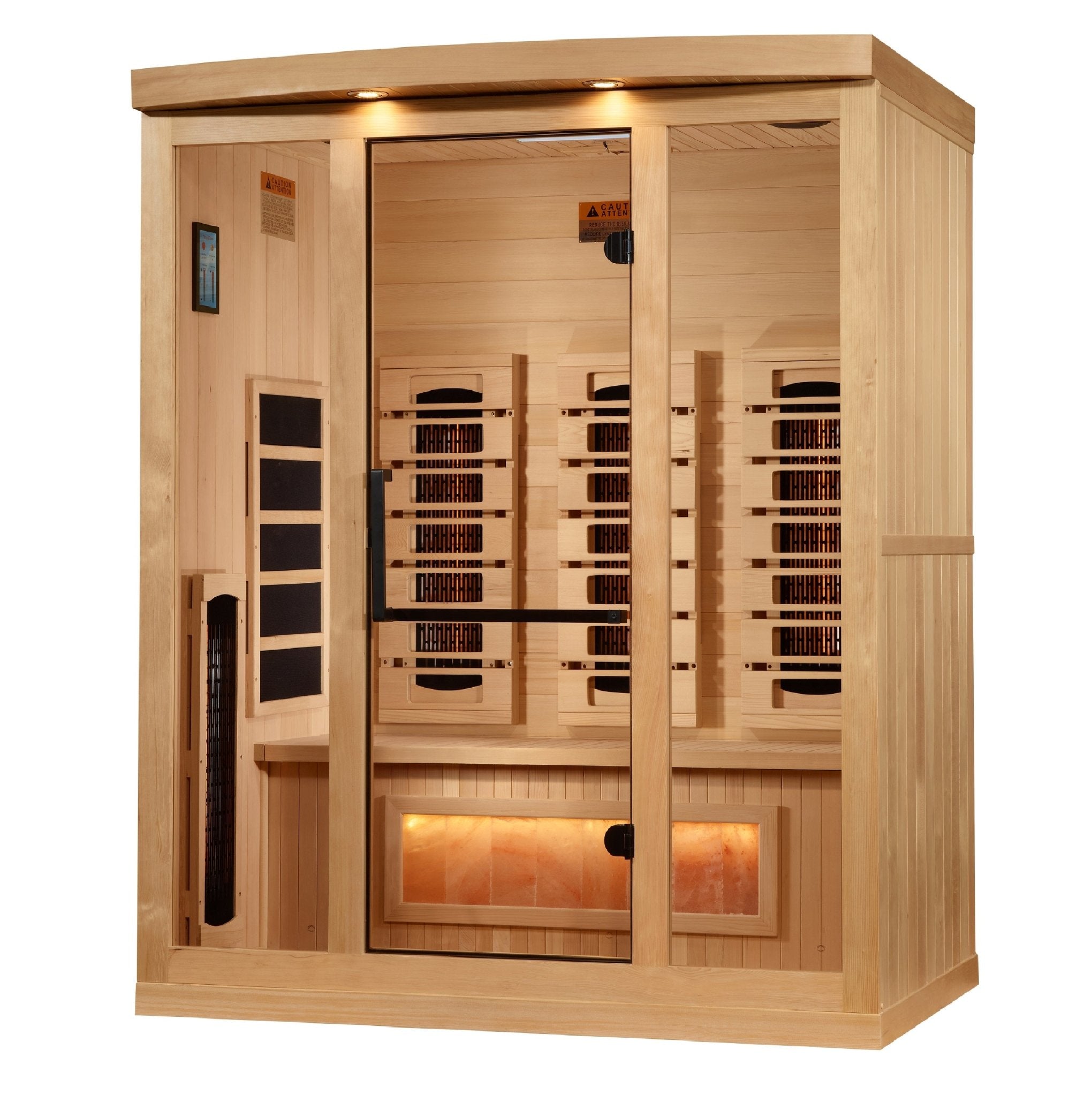Golden Designs 3 - Person Reserve Edition Full Spectrum with Himalayan Salt Bar - Canadian Hemlock (GDI - 8030 - 03) - Infrared Saunas - Golden Designs