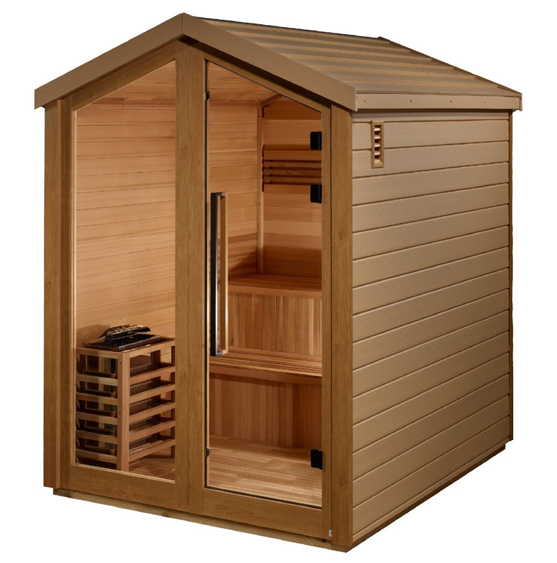 Golden Designs Kaarina - 6 Person Outdoor Traditional Sauna - Canadian Red Cedar Interior - Saunas - Golden Designs