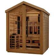Golden Designs Loviisa - 3 Person Hybrid (PureTech™ Full Spectrum IR or Traditional Stove) Outdoor Sauna - Canadian Red Cedar Interior - Saunas - Golden Designs