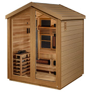 Golden Designs Loviisa - 3 Person Hybrid (PureTech™ Full Spectrum IR or Traditional Stove) Outdoor Sauna - Canadian Red Cedar Interior - Saunas - Golden Designs