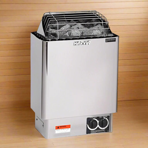 Harvia  KIP Series 4.5kW Stainless Steel Sauna Heater at 240V 1PH with Built-In Time and Temperature Controls-Sauna Heaters