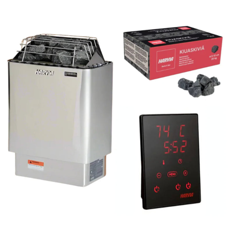 Harvia Kip Sauna Heater Stainless Steel With Rocks and WiFi Control - Sauna Heaters - Harvia