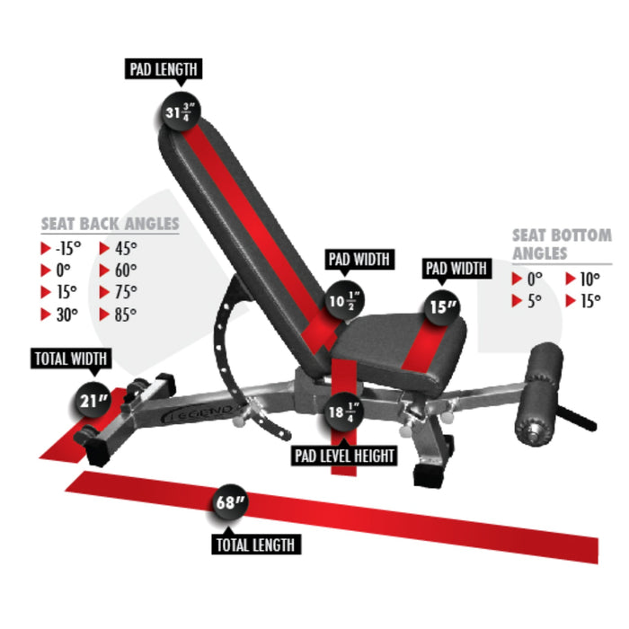 Legend Fitness Four - Way Utility Bench (3164) - Benches - Legend Fitness
