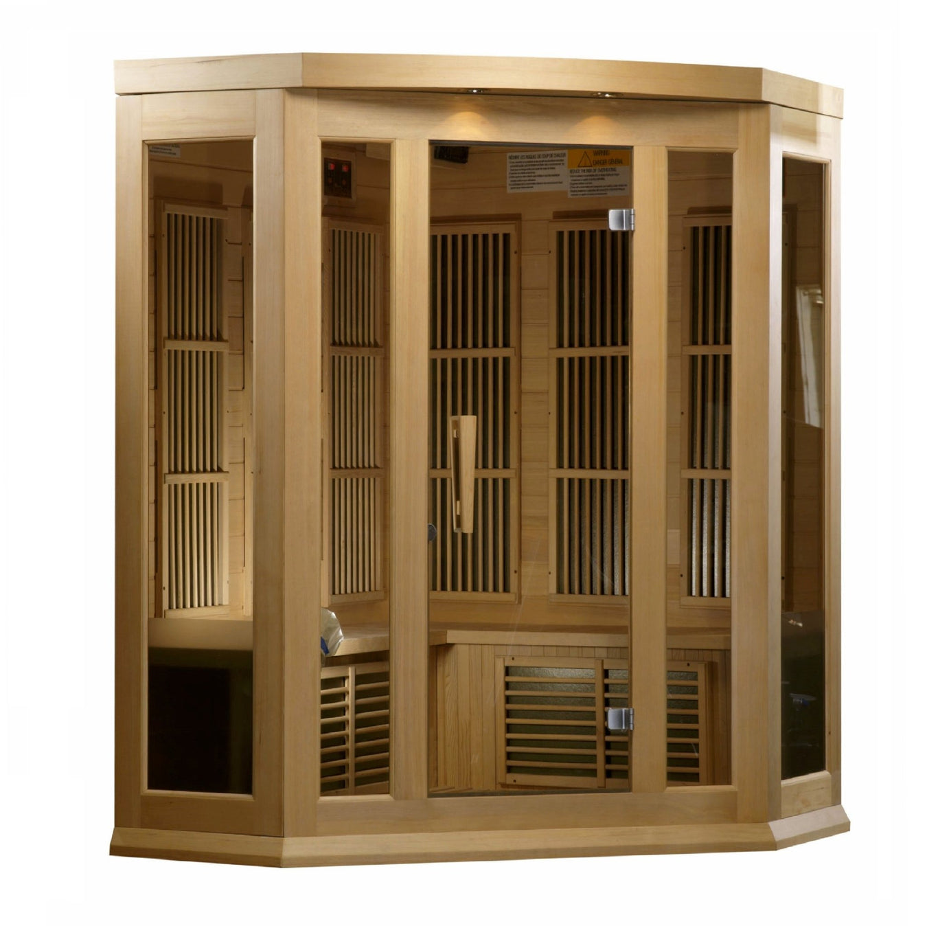 Maxxus 3 - Person Corner Low EMF FAR Infrared Sauna - Canadian Hemlock (MX - K356 - 01) - Infrared Saunas - Maxxus