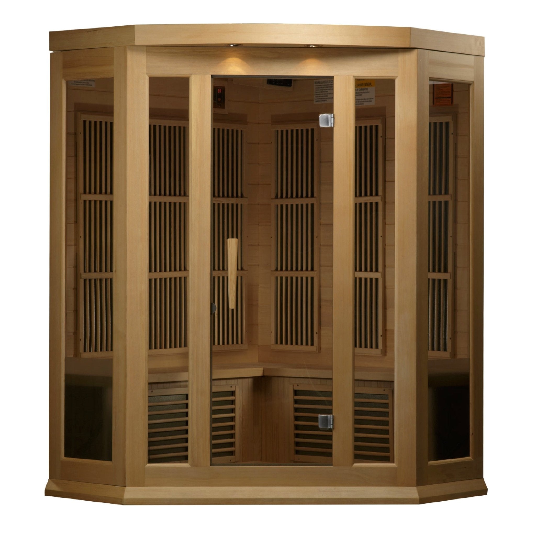 Maxxus 3 - Person Corner Low EMF FAR Infrared Sauna - Canadian Hemlock (MX - K356 - 01) - Infrared Saunas - Maxxus