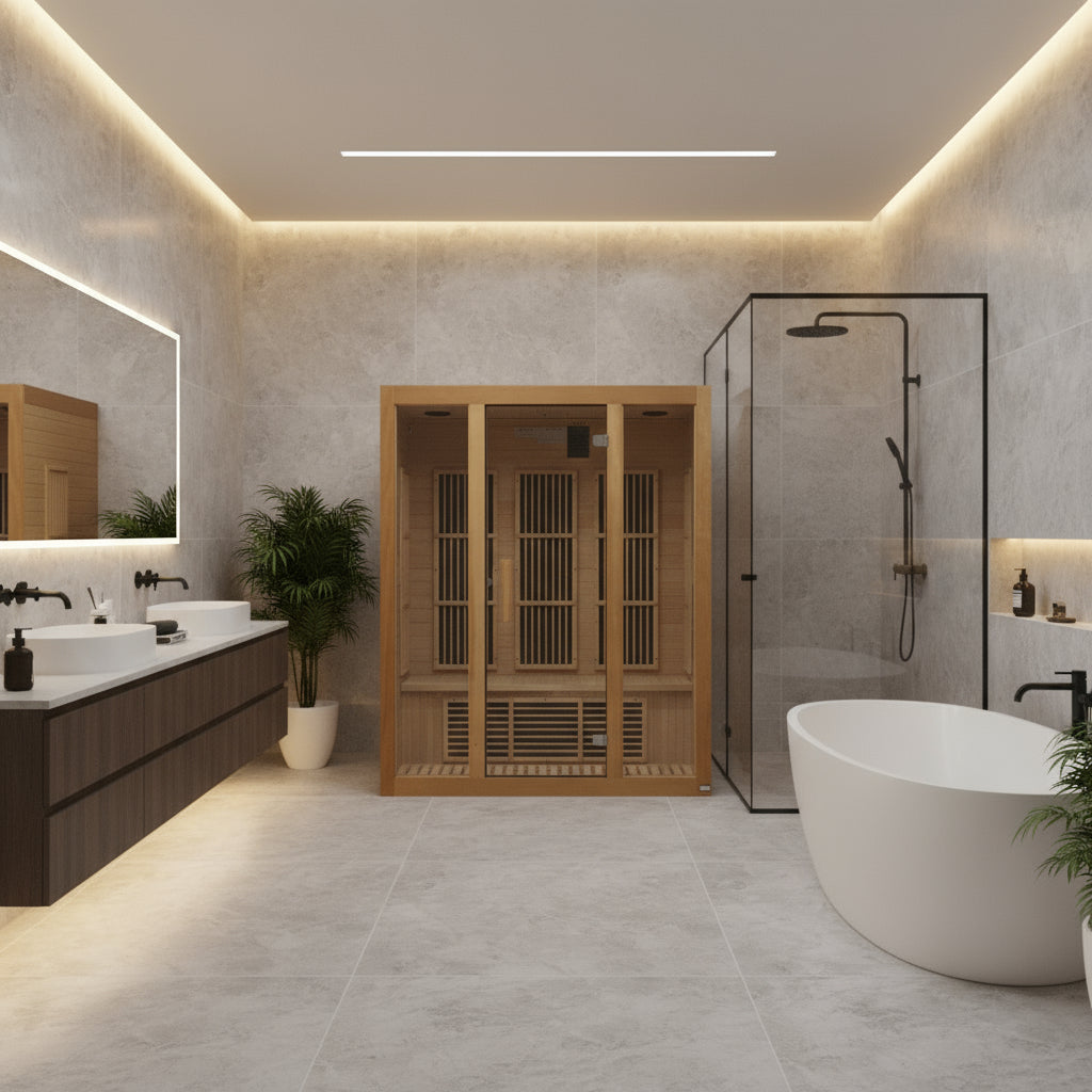 Maxxus Bellevue 3 - Person Low EMF FAR Infrared Sauna - Canadian Hemlock (MX - J306 - 01) - Infrared Saunas - Maxxus