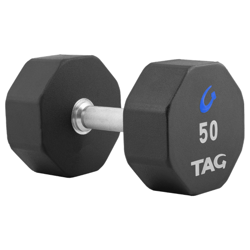 TAG 8 - sided Virgin Rubber Dumbbells (Sets) - Free Weights - TAG Fitness