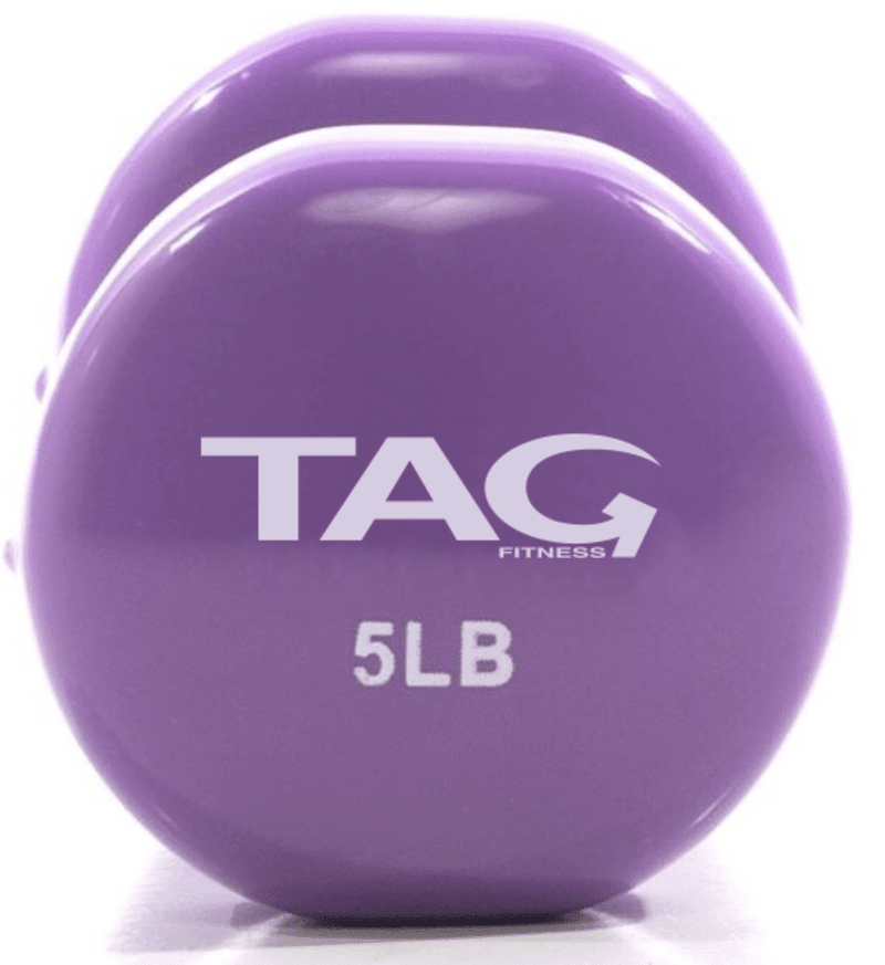 Tag Fitness 43 pair Vinyl Beautybell Set with Locking Storage Rack - Free Weights - TAG Fitness