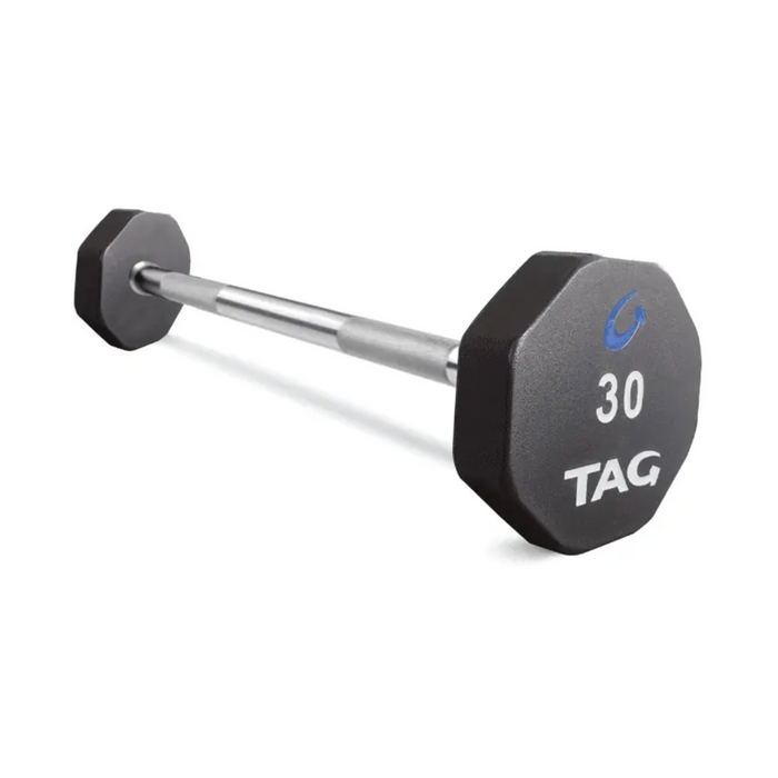 TAG 8-Sided Virgin Rubber Fixed Barbell with Straight Handle (Complete Set)