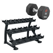 TAG Fitness 8-Sided Urethane Dumbbell Sets & Rack/s-Free Weights-TAG Fitness