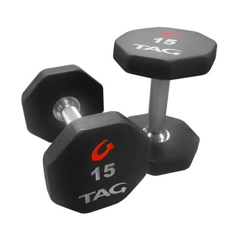TAG Fitness 8-Sided Urethane Dumbbell Sets & Rack/s-Free Weights-TAG Fitness