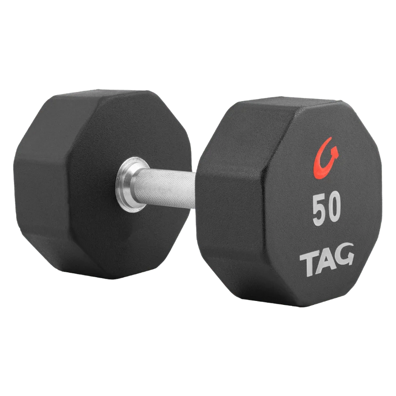 TAG Fitness 8-Sided Urethane Dumbbell Sets & Rack/s