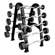 TAG Fitness Fixed Urethane Barbell Set & Rack - Free Weights - TAG Fitness