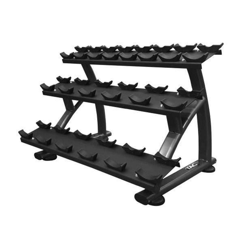 TAG Fitness Urethane Dumbbells & Rack (5 - 50 lbs) - Free Weights - TAG Fitness
