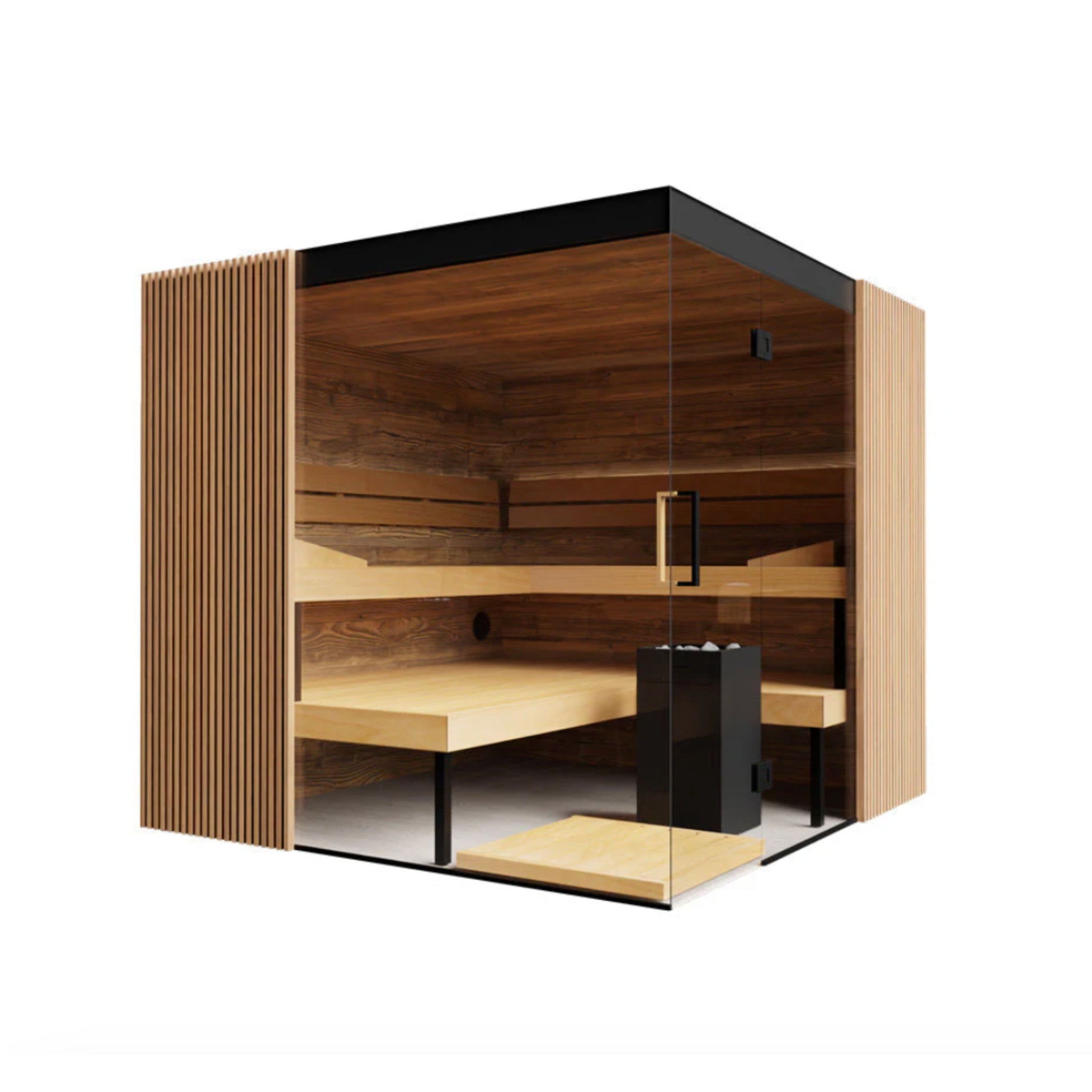 ThermaSol Aalto - Glass and Wood Panels, 3 - 4 Person, Indoor Sauna - Saunas - ThermaSol