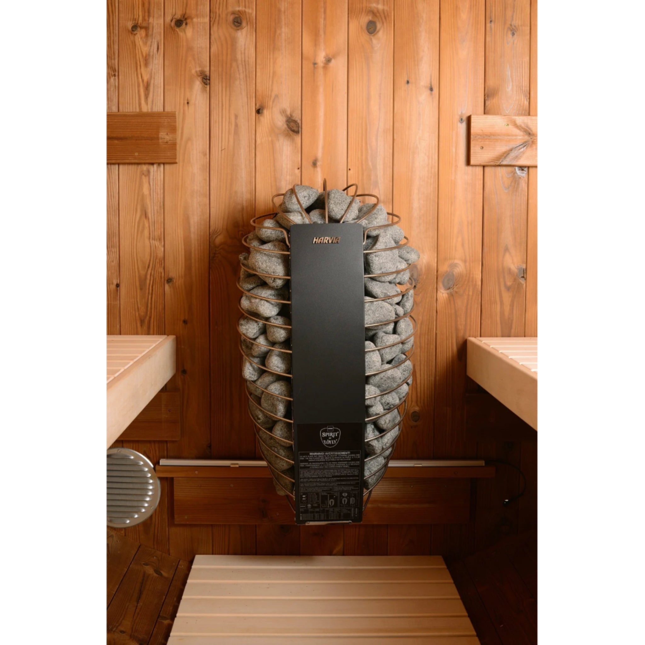 ThermaSol Evander - Nordic Pine, 4 - 6 Person, Half - Moon Window, Outdoor Canopy Barrel Sauna - Saunas - ThermaSol