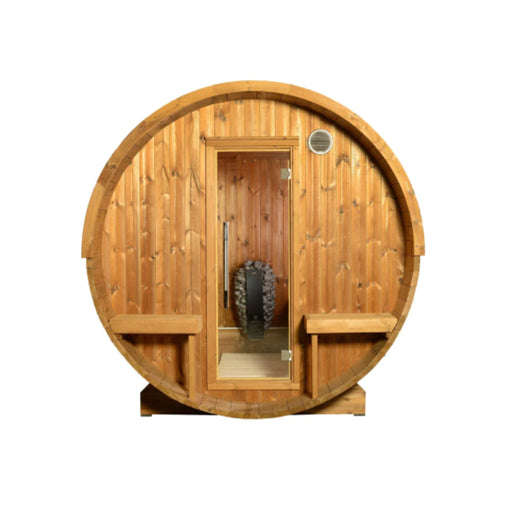 ThermaSol Magnus - Nordic Pine, 4 - 6 Person, Outdoor Canopy Barrel Sauna - Saunas - ThermaSol