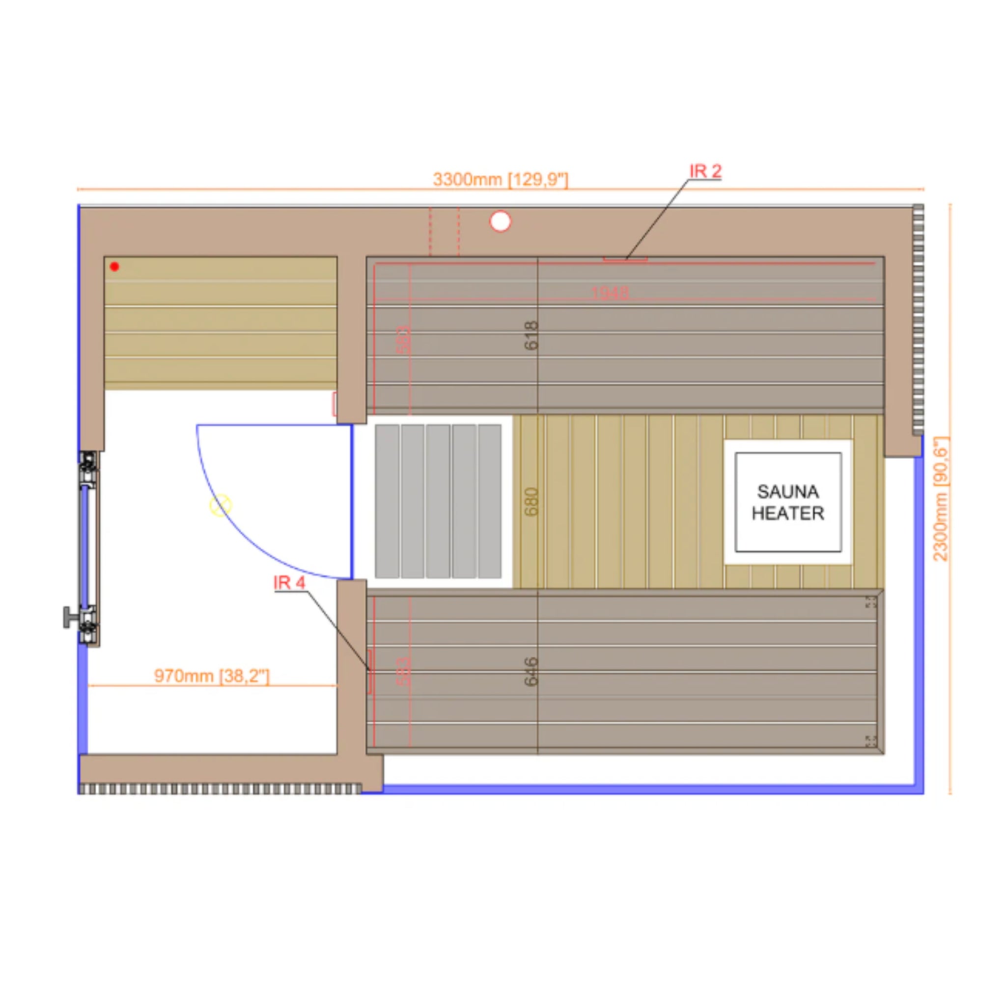 ThermaSol Ombra - Lapacho Wood, 4 - 6 Person, Outdoor Sauna - Saunas - ThermaSol