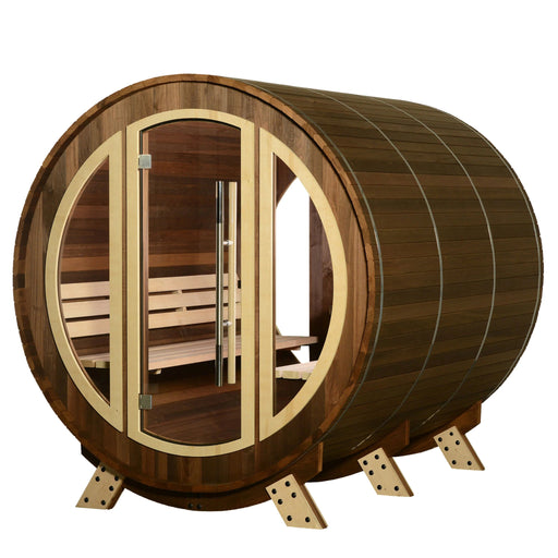 ThermaSol Phoenix - Popular, Onyx Stainless Steel, 4 - 6 Person, Barrel Sauna - Saunas - ThermaSol