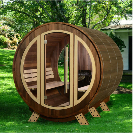 ThermaSol Phoenix - Popular, Onyx Stainless Steel, 4 - 6 Person, Barrel Sauna - Saunas - ThermaSol