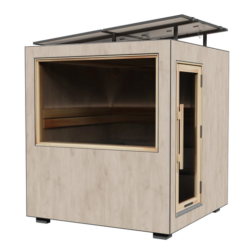 ThermaSol Solaris - Tile Oak, Solar - Powered Outdoor Sauna - Saunas - ThermaSol