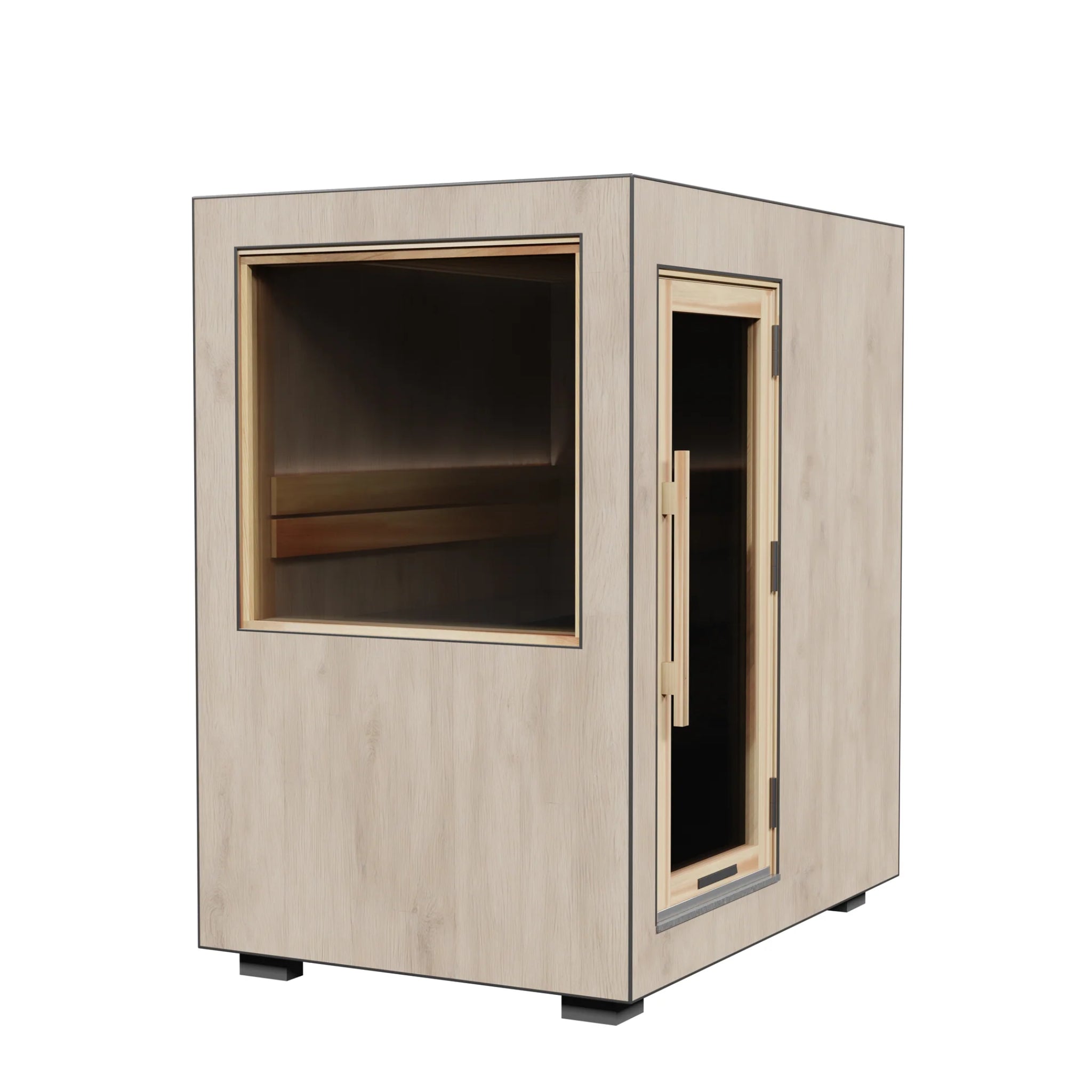 ThermaSol Solaris - Tile Oak, Solar - Powered Outdoor Sauna - Saunas - ThermaSol
