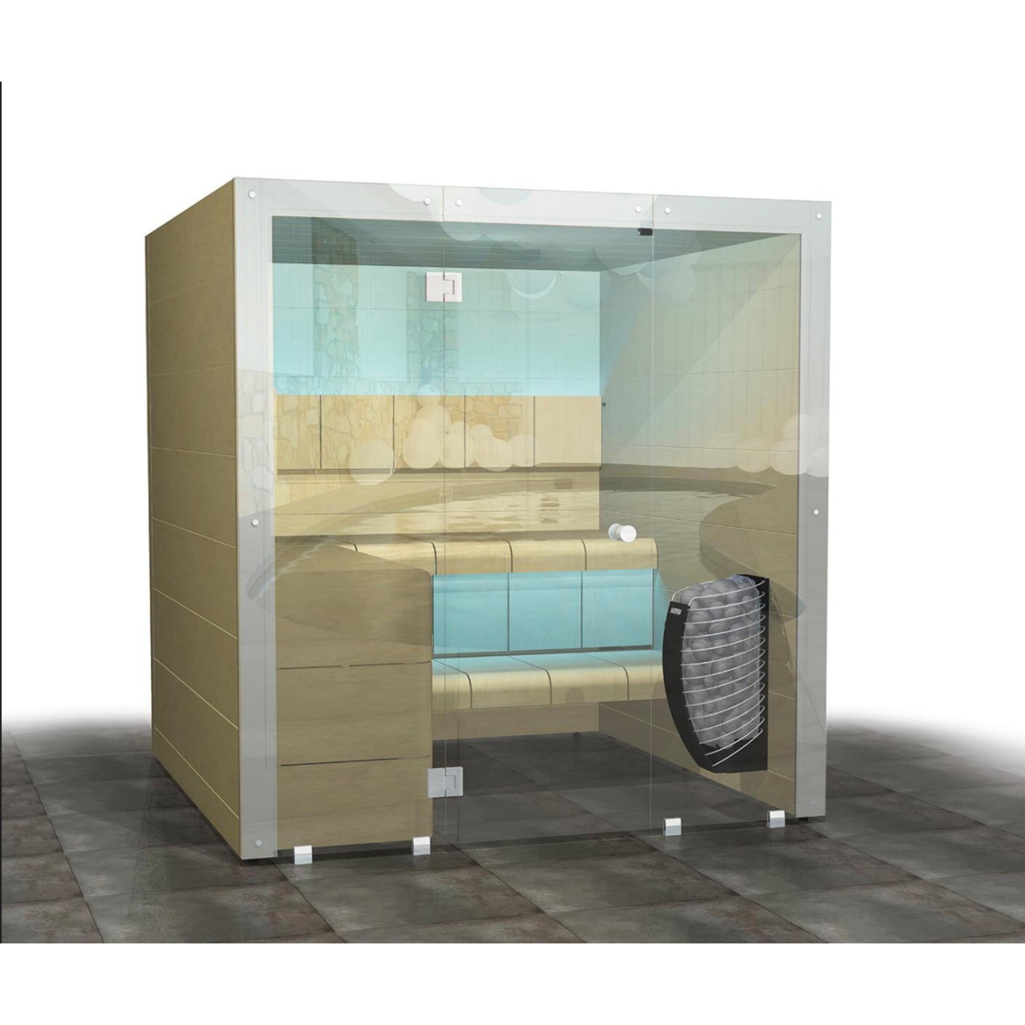 ThermaSol Ventura - Black Stained Spruce, Indoor Sauna - Saunas - ThermaSol