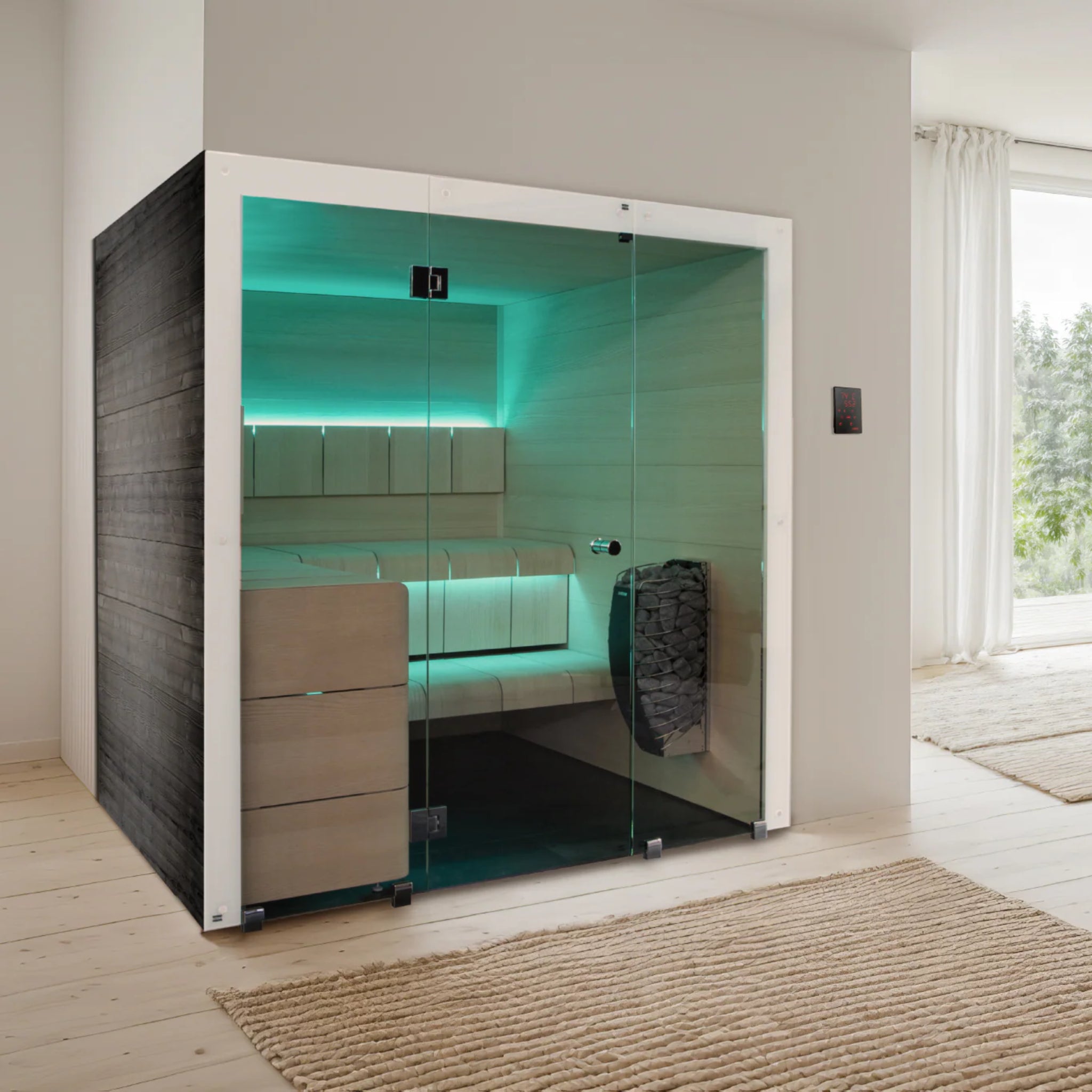 ThermaSol Ventura - Black Stained Spruce, Indoor Sauna - Saunas - ThermaSol